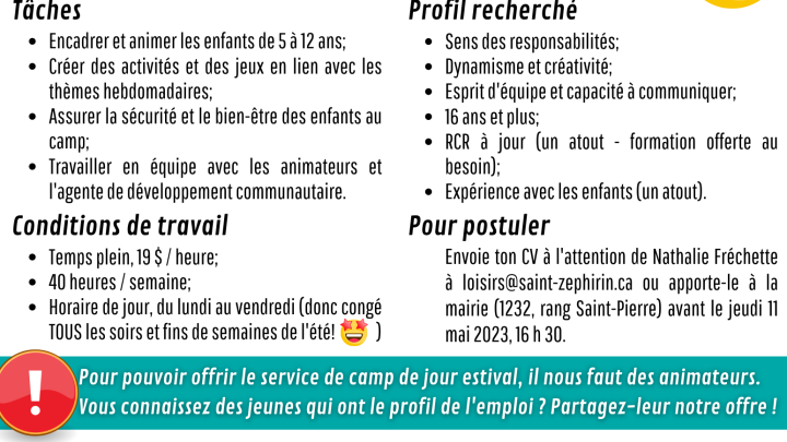 Offre d'emploi d'été