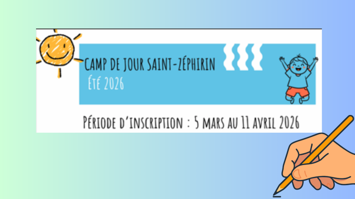 C'est la période d'inscription au Camp de Jour 2026 !