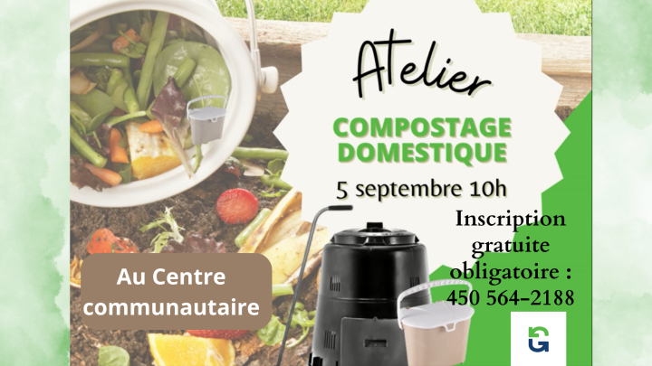 Formation sur le compostage gratuite le mardi 5 septembre au Centre communautaire