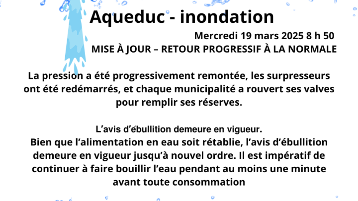 Mise à jour - Avis d'ébullition