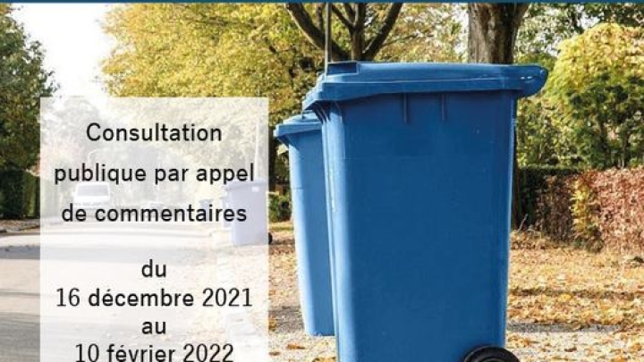Consultation publique gestion des matières résiduelles