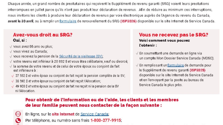 Supplément de revenu garanti