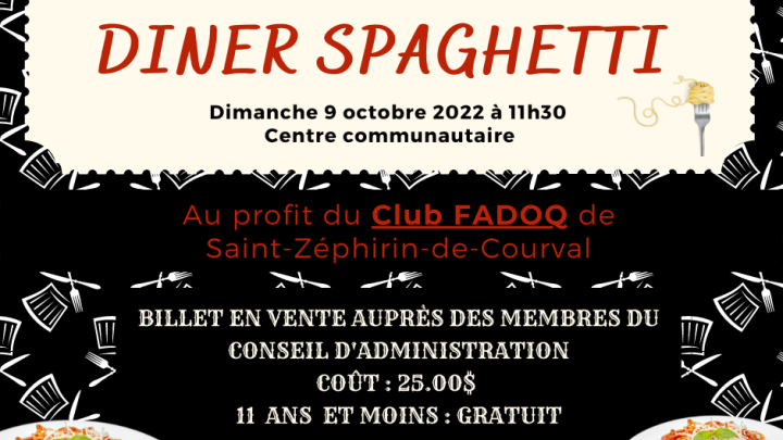 Dîner spaghetti - Club FADOQ