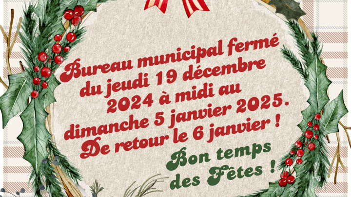 Fermeture du bureau
