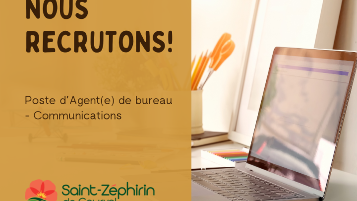 Offre d'emploi poste d'Agent(e) de bureau - Communications