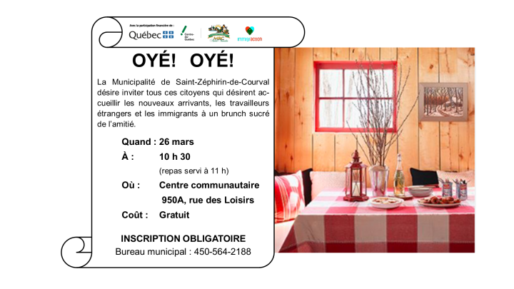 Brunch sucré RSVP avant le 16 mars