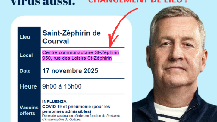 Vaccination le 17 novembre à Saint-Zéphirin !