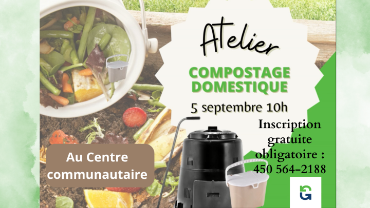Formation sur le compostage gratuite le mardi 5 septembre au Centre communautaire