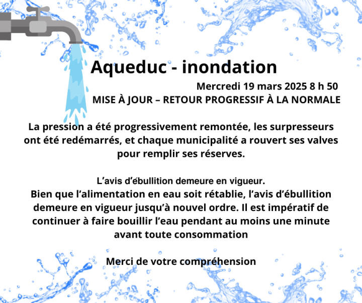 Mise à jour - Avis d'ébullition