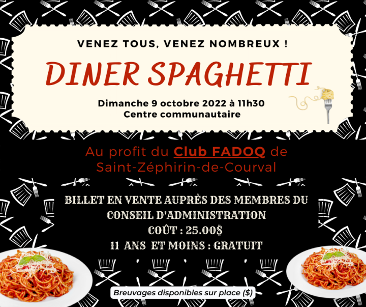 Dîner spaghetti - Club FADOQ