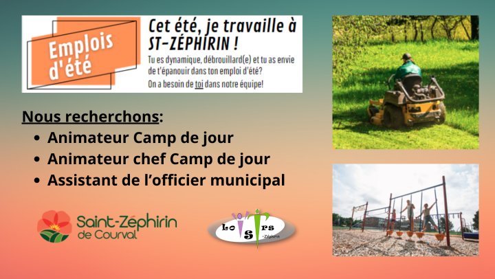 Trois offres d'emplois d'été !