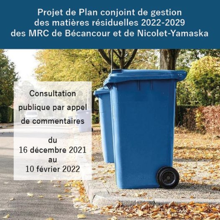 Consultation publique gestion des matières résiduelles